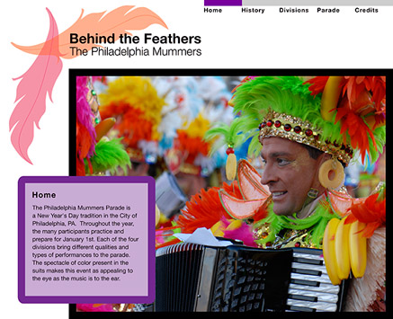 Philadelphia Mummers Interface: Home