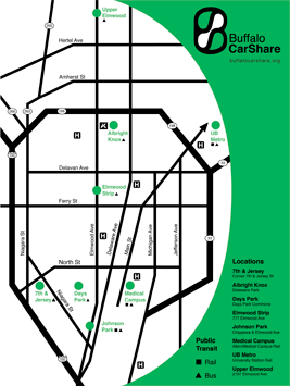 Buffalo CarShare Map